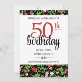 Wilde bloem 50ste verjaardag kaart (Voorkant)