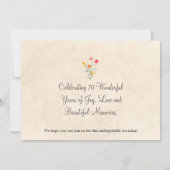 Wilde bloem 70e verjaardag Elegant Save The Date (Achterkant)