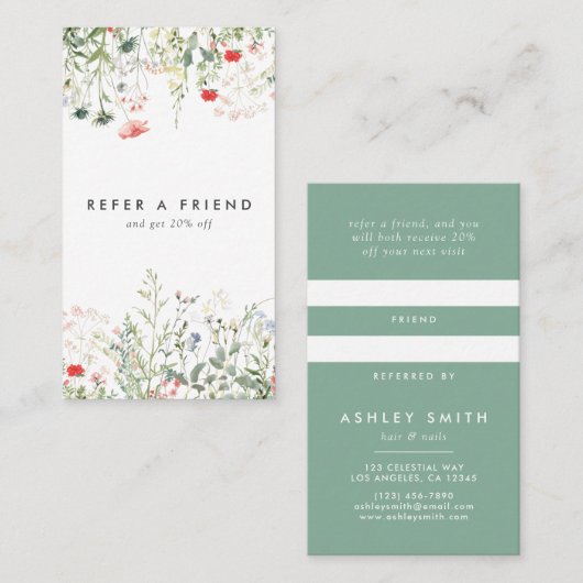 Wilde bloem aanbevelingskaartje (Voorkant / Achterkant)