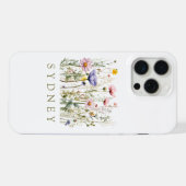 Wilde bloem aangepaste naam iPhone hoesje (Achterkant horizontaal)