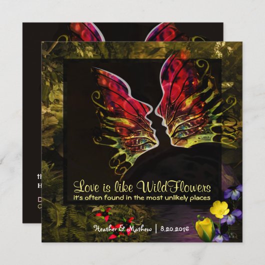 Wilde bloem Abstracte trilling Kaart (Voorkant / Achterkant)