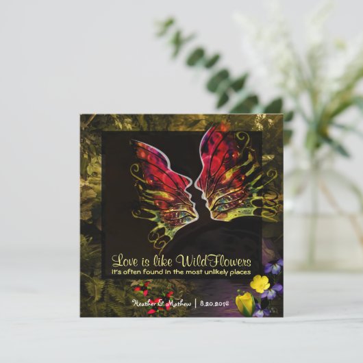 Wilde bloem Abstracte trilling Kaart (Staand voorkant)