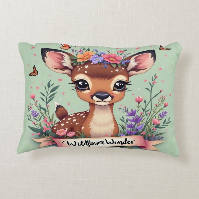 Wilde bloem accent kussen (Achterkant)