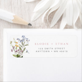 Wilde bloem adreslabel bloem boho bloemen etiket
