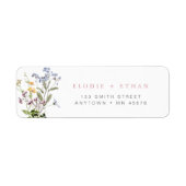 Wilde bloem adreslabel bloem boho bloemen etiket (Voorkant)