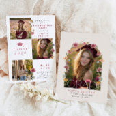 Wilde bloem afstudeerfeest Fotocollage Kaart