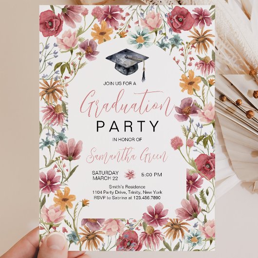 Wilde Bloem Afstudeerfeest Kaart