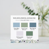 Wilde Bloem Anemoon Kleurenpalet Kaart (Staand voorkant)
