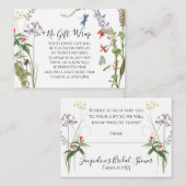 Wilde Bloem Aquarel Bloem en Bij Display Douche Informatiekaartje (Voorkant / Achterkant)