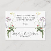 Wilde Bloem Aquarel Bloemen en Bij Display Douche Informatiekaartje (Achterkant)