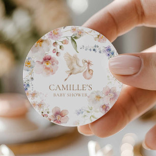 Wilde Bloem Baby Bloesem Shower Ronde Sticker