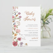 Wilde Bloem Baby Borrel Kaart (Staand voorkant)