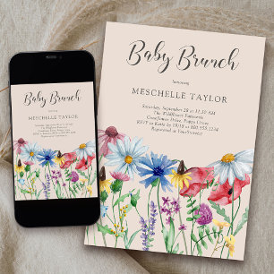 Wilde Bloem Baby Brunch Landelijke Tuin Kaart