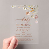 Wilde Bloem Baby in Bloei Baby Shower Acryl Uitnodigingen (Insitu (Draagbaar))