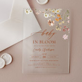 Wilde Bloem Baby in Bloei Baby Shower Acryl Uitnodigingen