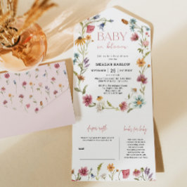 Wilde Bloem Baby In Bloei Baby Shower All In One Uitnodiging
