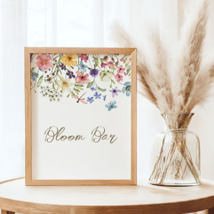 Wilde Bloem Baby In Bloei Baby Shower Bloei Bar Poster