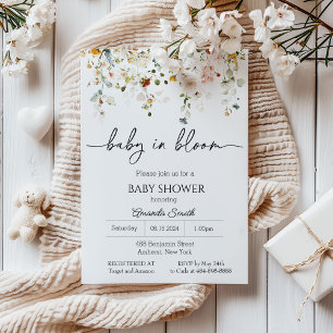 Wilde Bloem Baby in Bloei Baby Shower Kaart