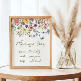 Wilde Bloem Baby In Bloei Baby Shower Momosa Bord Poster