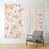 Wilde Bloem Baby in Bloei Baby Shower Ontvangstbor Wandkleed (In Situ (horizontaal))