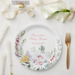 Wilde Bloem Baby in Bloei Baby Shower Papieren Bo Bordje