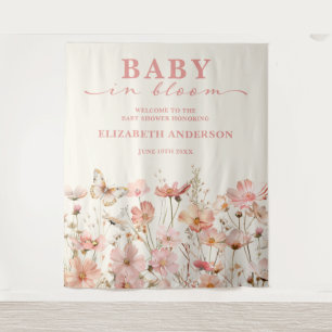 Wilde Bloem Baby in Bloei Baby Shower Welkom Bord Wandkleed