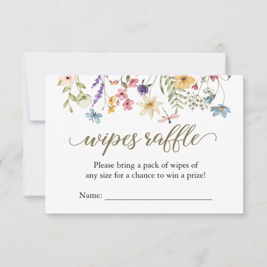 Wilde Bloem Baby in Bloom Wipes Raffle Kaart (Voorkant)