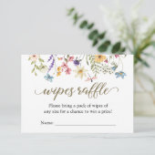 Wilde Bloem Baby in Bloom Wipes Raffle Kaart (Staand voorkant)