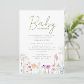 Wilde bloem Baby in het Baby shower Bloom Kaart (Staand voorkant)