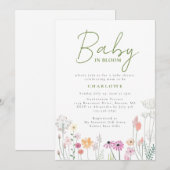 Wilde bloem Baby in het Baby shower Bloom Kaart (Voorkant / Achterkant)