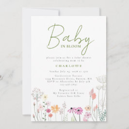 Wilde bloem Baby in het Baby shower Bloom Kaart