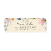 Wilde Bloem Baby Shower Adres Etiket (Voorkant)