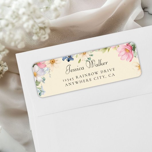 Wilde Bloem Baby Shower Adres Etiket