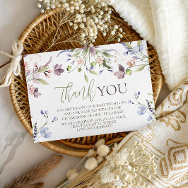 Wilde Bloem Baby Shower Bedankkaart Informatiekaartje