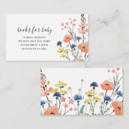 Wilde bloem baby shower boeken voor baby informatiekaartje