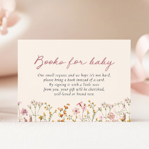 Wilde Bloem Baby Shower Boeken voor Baby Kaart