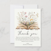 wilde bloem | Baby shower Boekthema Bedankkaart (Voorkant)