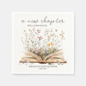 wilde bloem | Baby shower Boekthema Servet (Voorkant)