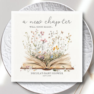 wilde bloem   Baby shower Boekthema Servet