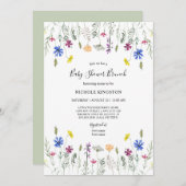 Wilde bloem Baby shower Brunch Uitnodiging (Voorkant / Achterkant)