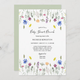 Wilde bloem Baby shower Brunch Uitnodiging