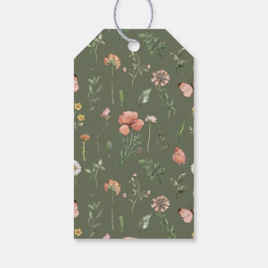 Wilde bloem Baby shower Dank je Label Cadeaulabel (Achterkant)