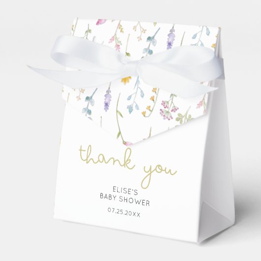 Wilde bloem Baby shower Dank je wel Bedankdoosjes (Voorkant Zijde)