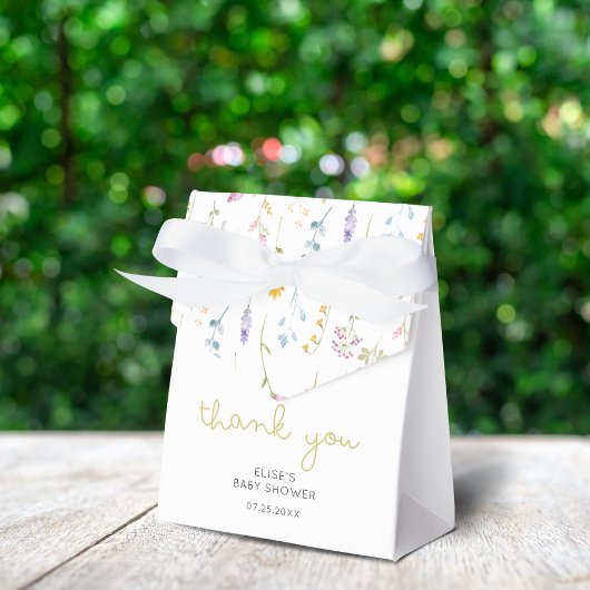 Wilde bloem Baby shower Dank je wel Bedankdoosjes