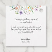 Wilde bloem Baby shower Dank je wel Bedankjes Labels (Achterkant)