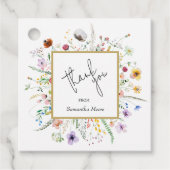 Wilde bloem Baby shower Dank je wel Bedankjes Labels (Voorkant)