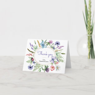 Wilde bloem Baby shower Dank je wel Bedankkaart