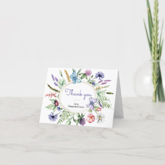 Wilde bloem Baby shower Dank je wel Bedankkaart