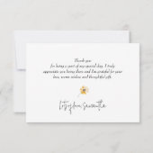 Wilde bloem Baby shower Dank je wel Notitiekaartje (Achterkant)