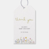 Wilde bloem Baby shower Dank u Labels Cadeaulabel (Voorkant)
